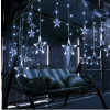 KURTYNA GWIAZDKI WISZĄCE LED ZIMNA BIEL 4